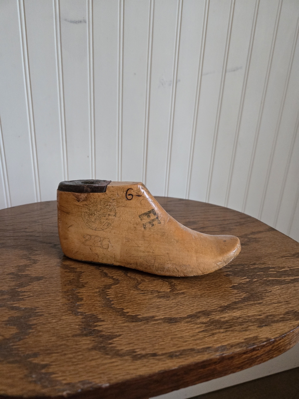 Antique Wooden Shoe Tree Form - Natural Brown Child Shoe Form